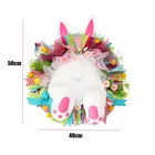 Кроличий венок, украшение, Пасхальный кролик, попка с ушками, мультяшный кролик, милый Декор, украшения, кролик, венок, подвесные, Прямая поставка