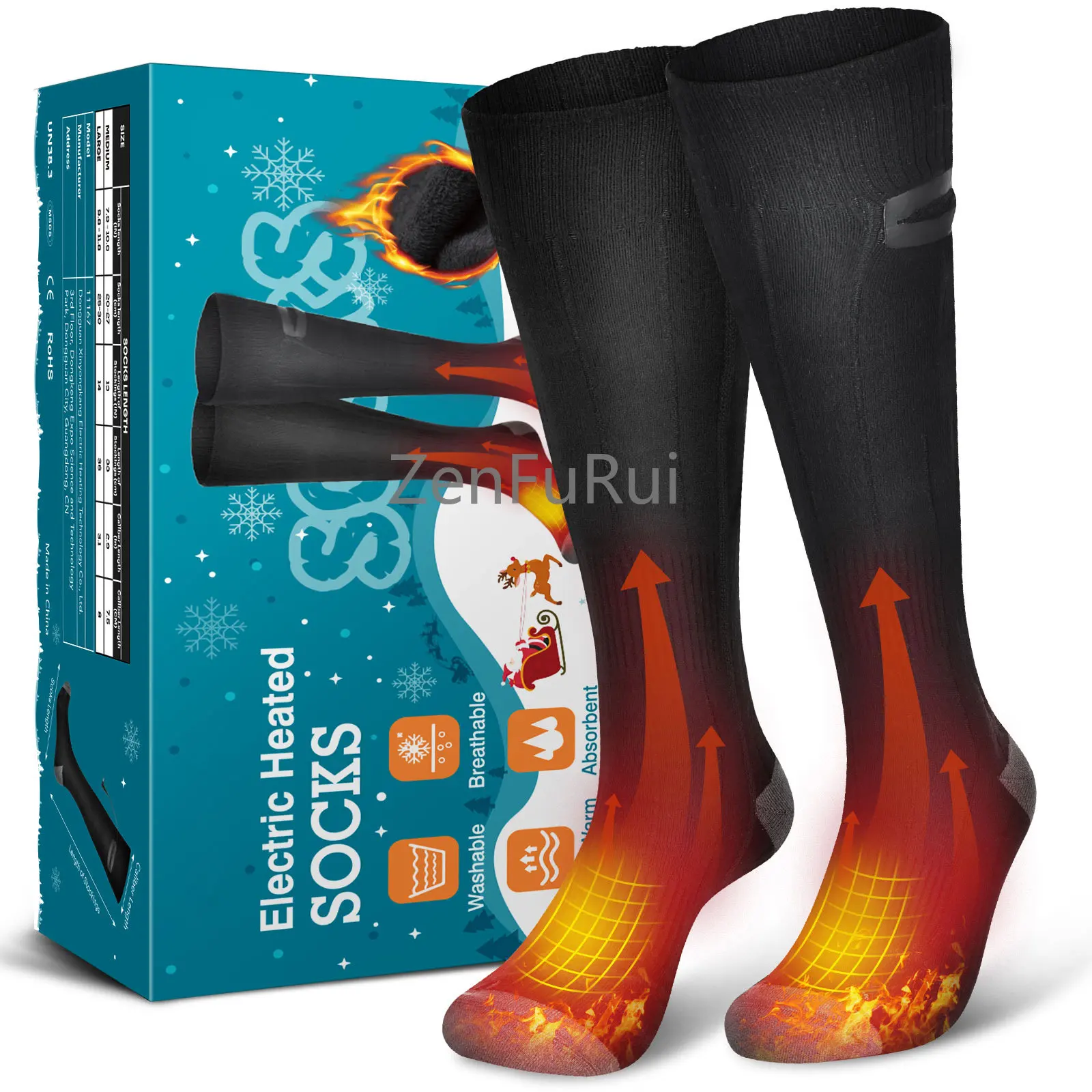 

Cross-Border Hot Heating Socks Winter Men's and Women's Electric Heating Socks USB Charging Warm-Keeping Socks Wholesale