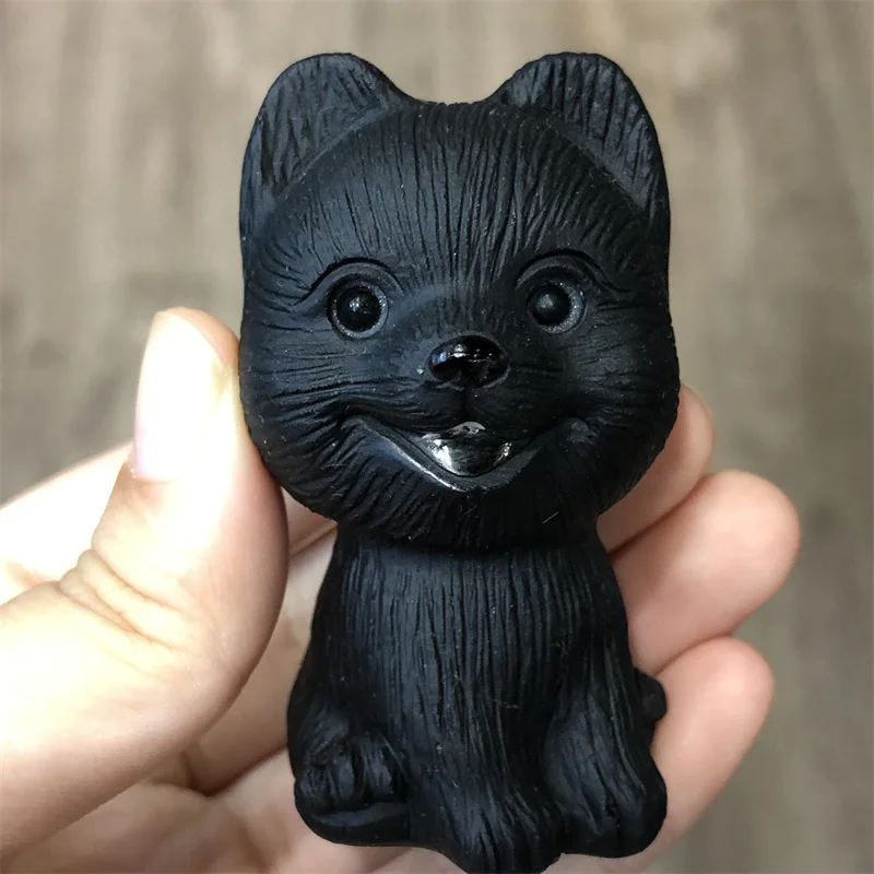 

Натуральный обсидиан, кварц, животное, собака, ручная резка, кристалл, полированный кварц, лечебные камни, драгоценные камни для дома, украше...