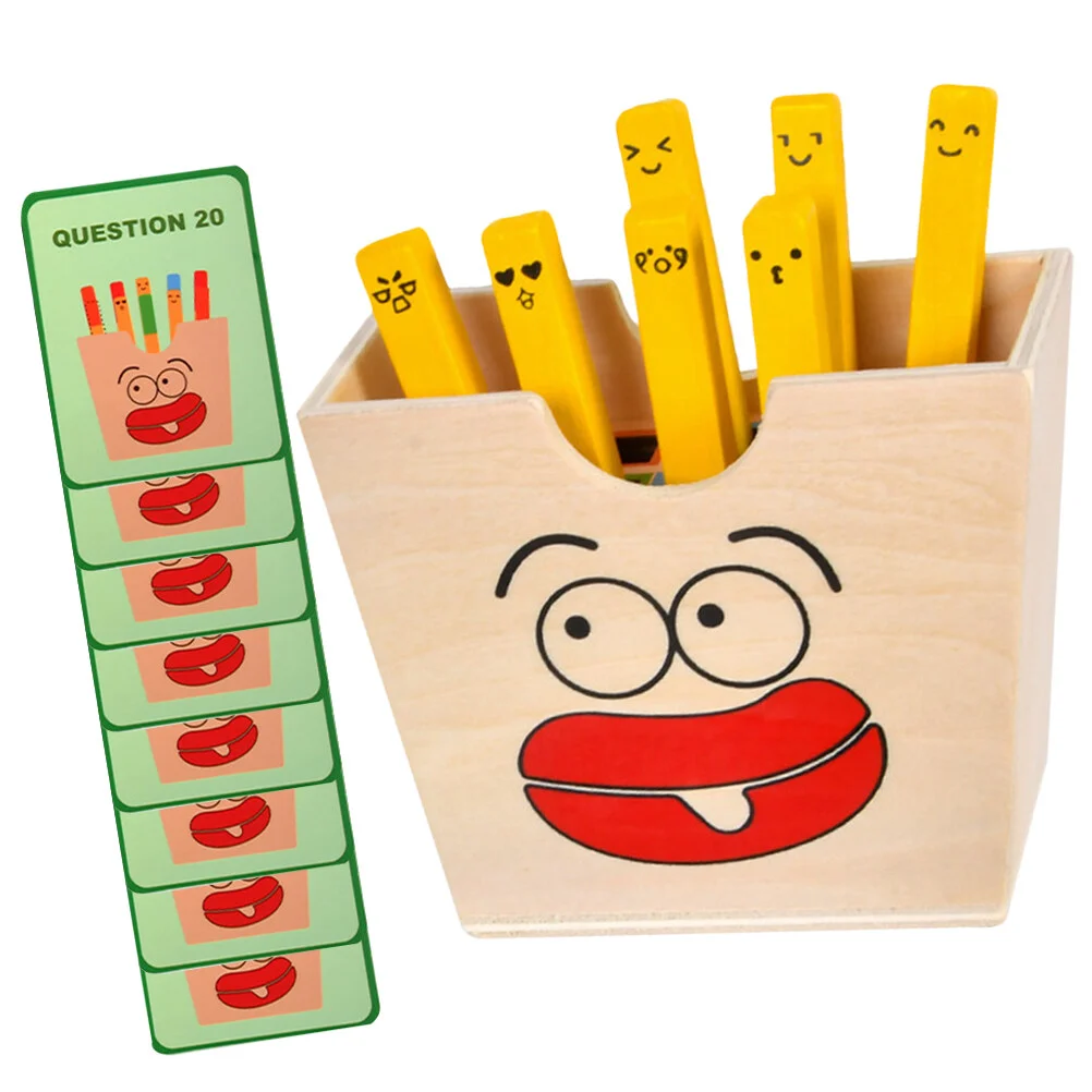 

Обучающие игрушки, Забавный картофель-фри с деревянными чипами, подходящая бумажная игрушка раннего цвета, интересная игра, французский ребенок