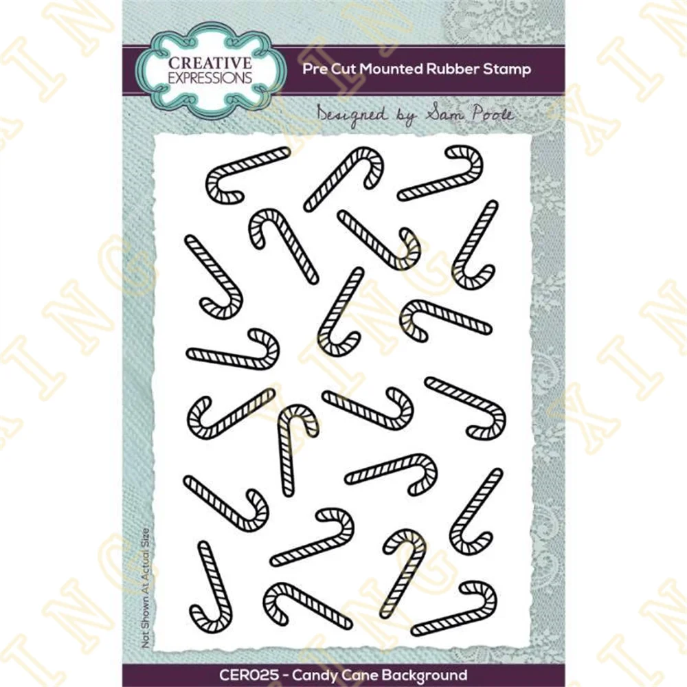 

Christmas Candy Cane Background Silicone Stamps Scrapbook Diary Decoration Embossing Template Diy Greeting Card Handmade 2022
