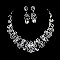 ladies jewelry set new bridal necklace korean version chain crystal bridal jewelry large chain alloy wedding luxury large chain