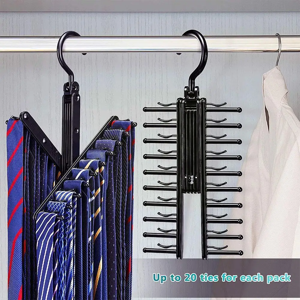 

360 Degree Rotating 20 Bow Tie Storage Rack Adjustable Cabinet Hangers Silk Tie Artifact Organizer Scarf Belt Shelf Househo R0b8