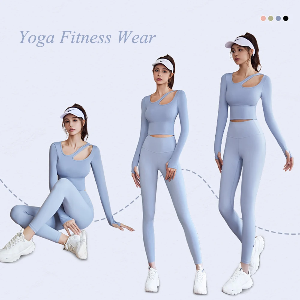 

Комплект Спортивный Женский, облегающие брюки с завышенной талией для фитнеса и бега, ударопрочная одежда для йоги и тренировок, весна-лето