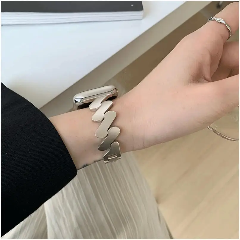 Starlight Steel Band For Apple Watch Band Series Ultra 8 7 SE 6 5 4 3 Metal Bracelet Strap For iWatch 49mm 41mm 45mm 42mm 44mm