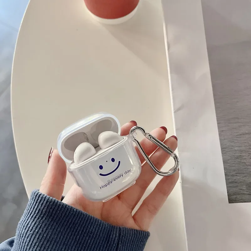 Прозрачный чехол для наушников с рисунком улыбки Baseus E3 TWS