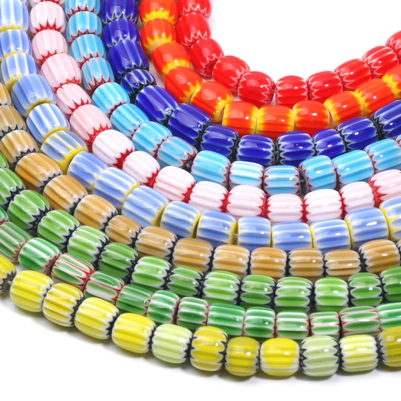 1 полоски остекленные лампачные бусины тыквенные ручной работы стеклянные для