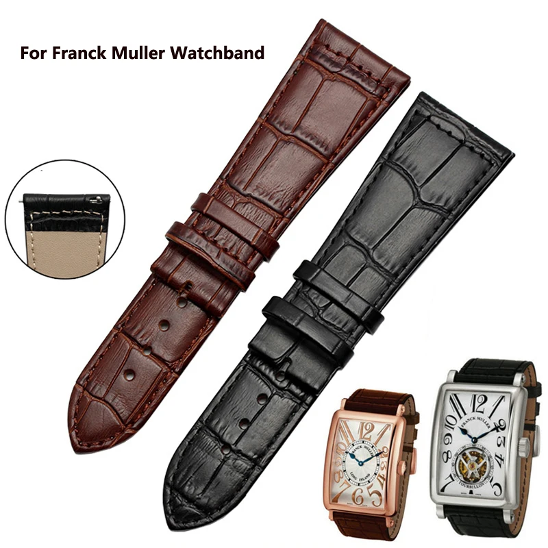 

Watch Strap For Franck Muller Fm6000H 6002H Series Genuine Leather Bamboo Stripe Watch Band For Men And Women 22mm 26mm 30mm