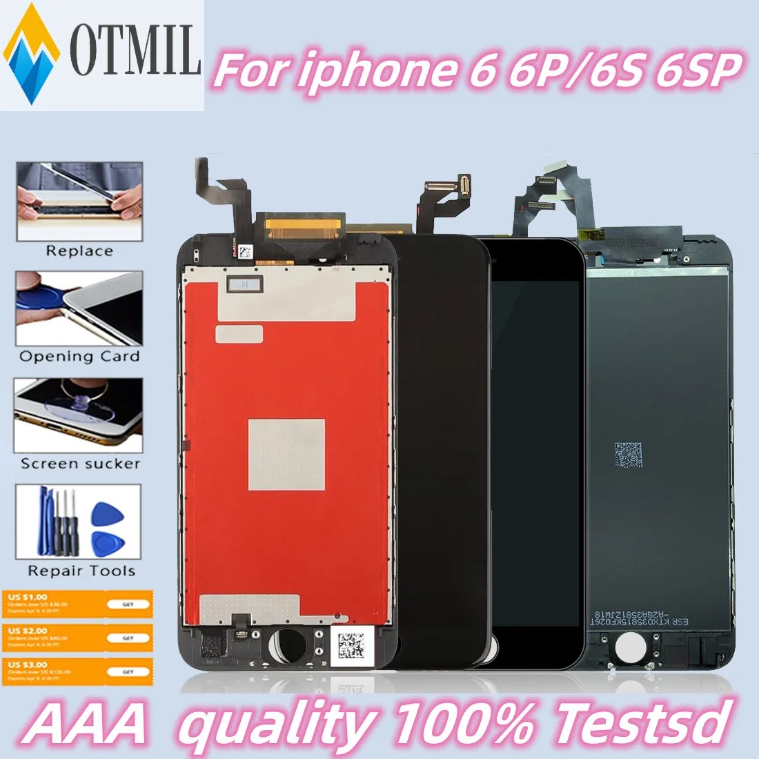 

Original Quality LCD For iphone 6 6S plus 5s LCD With 3D Force Display Touch Screen Digitizer Assembly Replacement Display Part