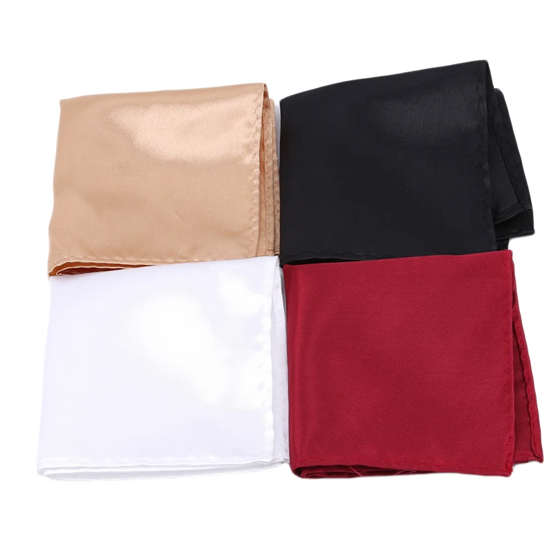 

1PC Men's Satin Solid Plain Suits Pocket Handkerchief For Men Business Suit Accessories Wedding Banquet Anniversary Commercial