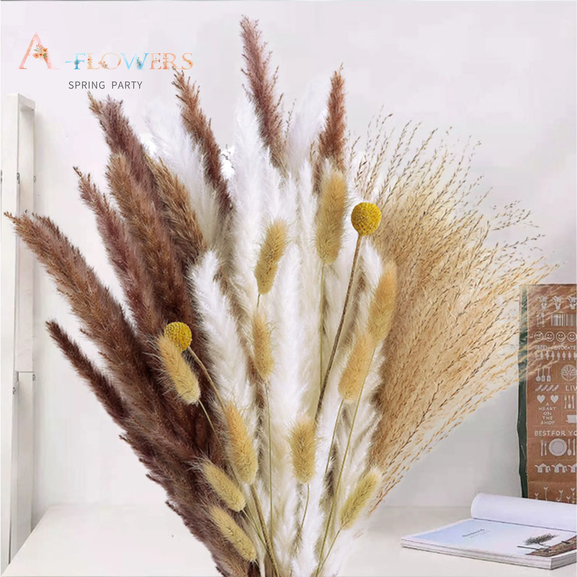 

Fluffy Pampas Grass Country Wedding Decoration Natural Reed Table Vase Decor and Party Accessories Soft Dried Flowers Home Decor