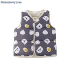 Милый легкий пуховой жилет для маленьких мальчиков и девочек, зимняя плотная теплая куртка, жилет для детей, повседневная детская верхняя одежда