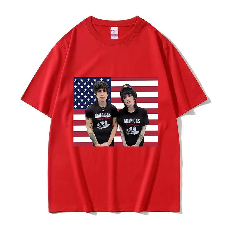 Футболка Мужская/женская оверсайз с американским флагом х/б
