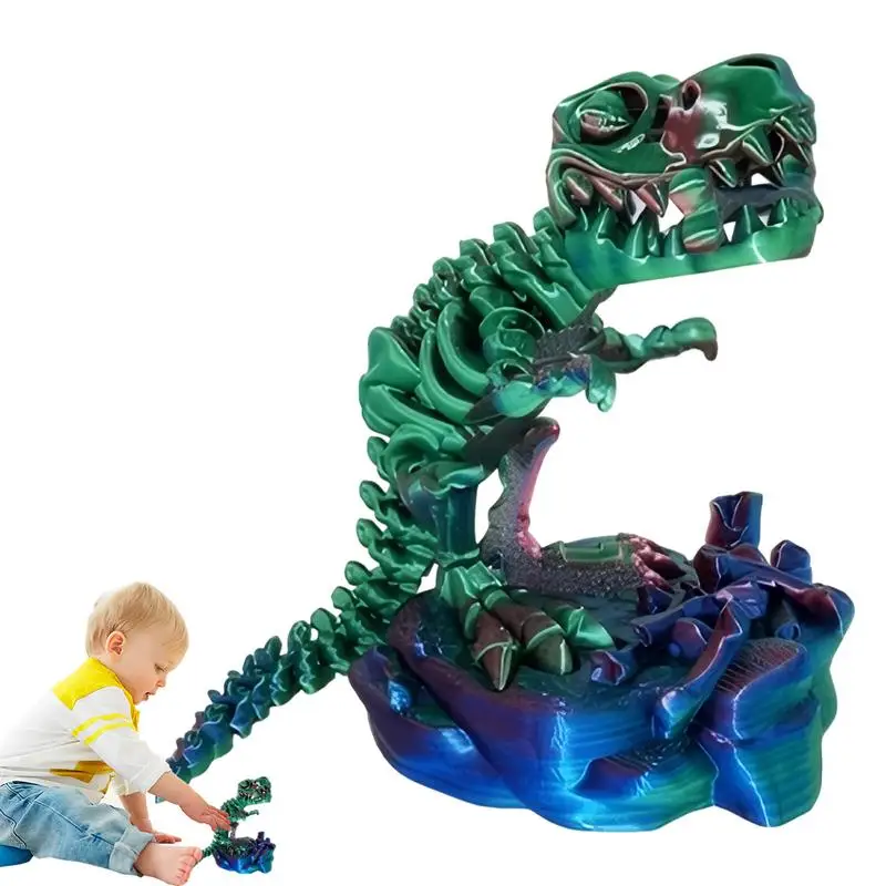 Гибкая шарнирная коллекционная фигурка динозавра с 3D принтом игрушка и животных