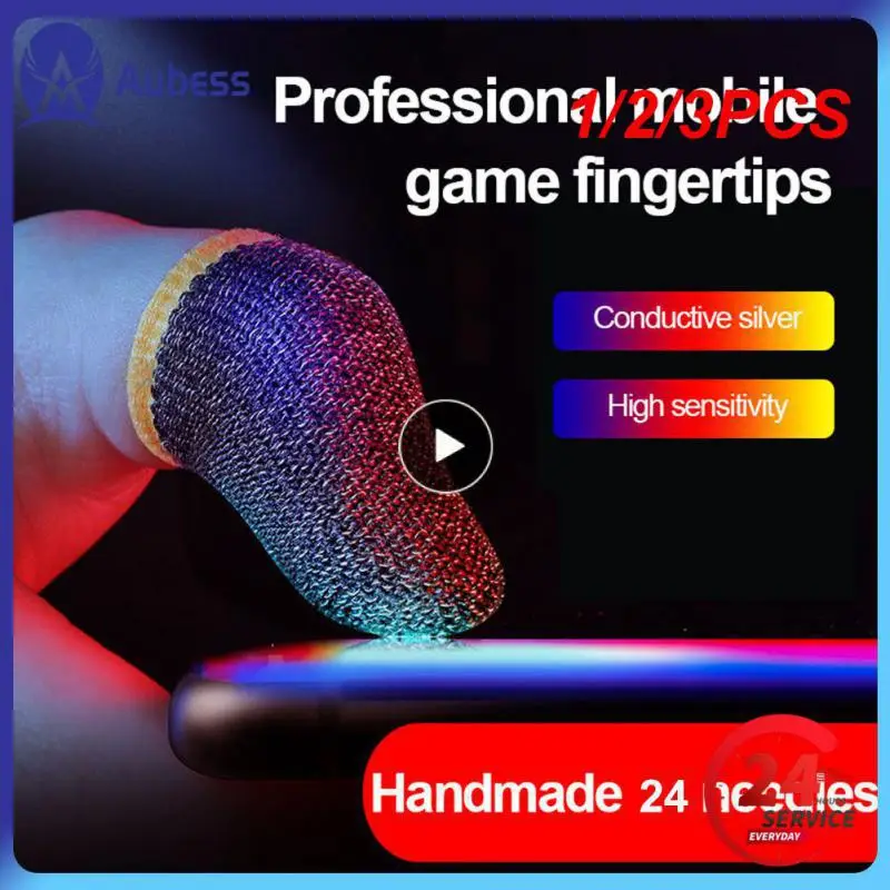 

1/2/3PCS Gaming Fingertips Cover 1 Pair Finger cots Breathable Thumb Luminous Anti-slip Touch Screen Finger Gloves for PUBG