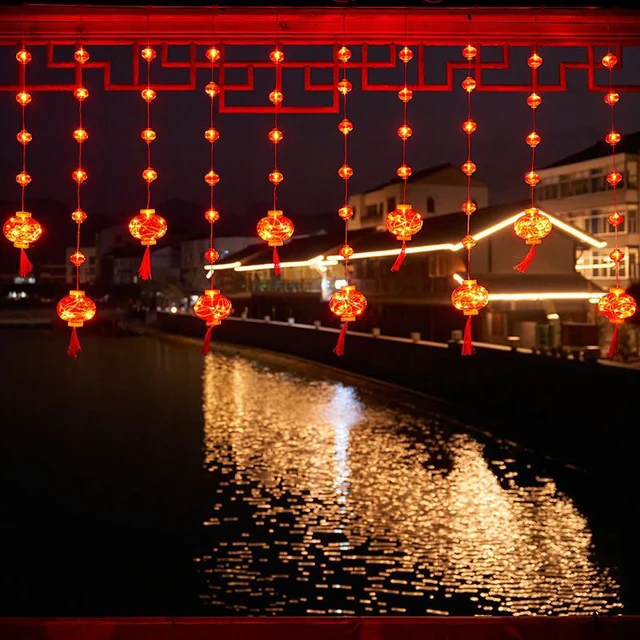 2024 Chinese Red Lantern LED String Light with 8 Modes Chinese Knot Lantern Decoration Spring Festival Outdoor Holiday Supplies 3