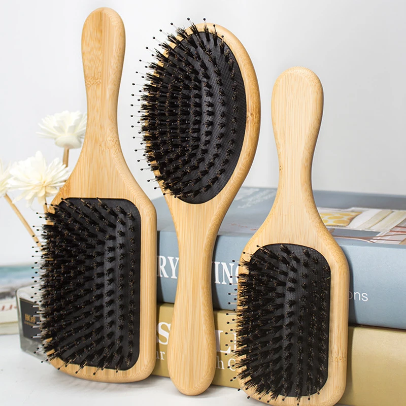 

Wooden Hair Brush Anti-Static Scalp Massage Comb Bristle Air Cushion Detangling Comb for Women Men Hair Care Hairdressing Tool