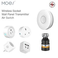 wireless socket self powered air switch food residues garbage disposal appliances fan tv 10a remote control no drilling no pipe