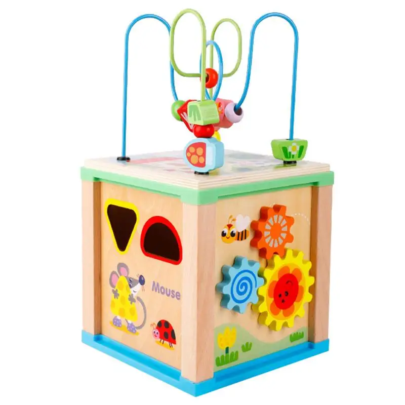

Детский куб для активности, центр сенсорной активности, мелкая моторика, распознавание формы Монтессори, Ранние развивающие игрушки
