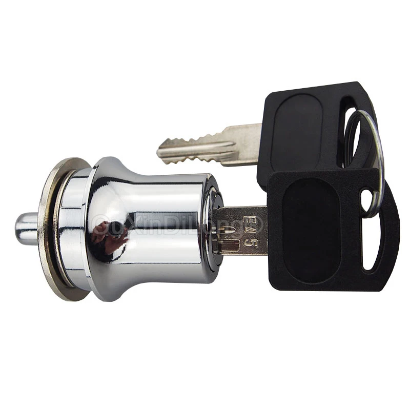 

1PCS Glass Lock Zinc Alloy Showcase Push Glass Display Cabinet Door Locks with Keys Aliked 0.12"-0.31" Glass GF1089