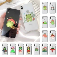 cottagecore frog mushroom kawaii phone case for iphone 11 12 13 mini pro xs max 8 7 6 6s plus x 5s se 2020 xr case