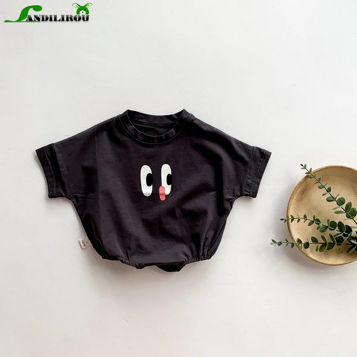 

Infant Kids Boys Girls Bat Sleeve Big Eyes Print Outfits Newborn Baby Cute Jumpsuits Cotton Bodysuits 2023 New In Summer