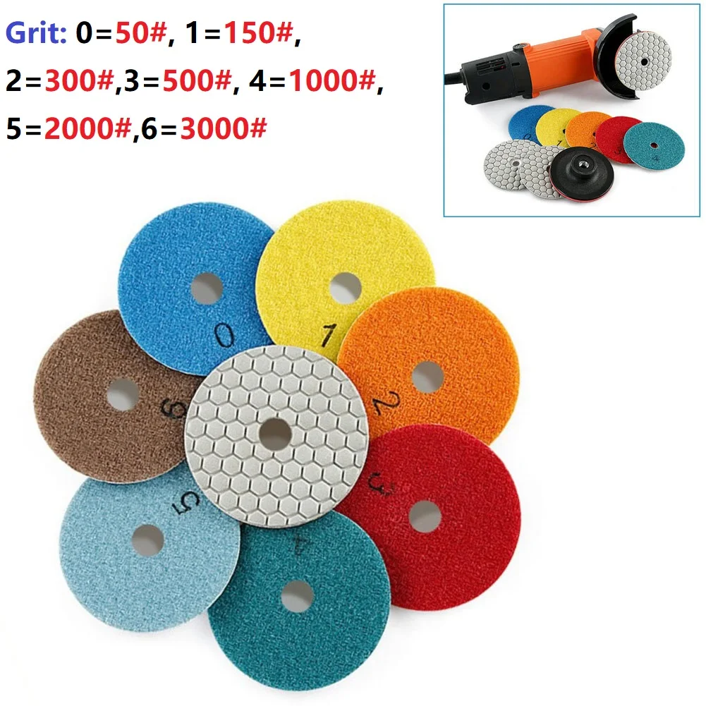 

80mm Diamond Polishing Pad Wet/Dry Buff Disc Abrasive For Sanding Marble Granite Glass Concrete Grinding Countertop Stone