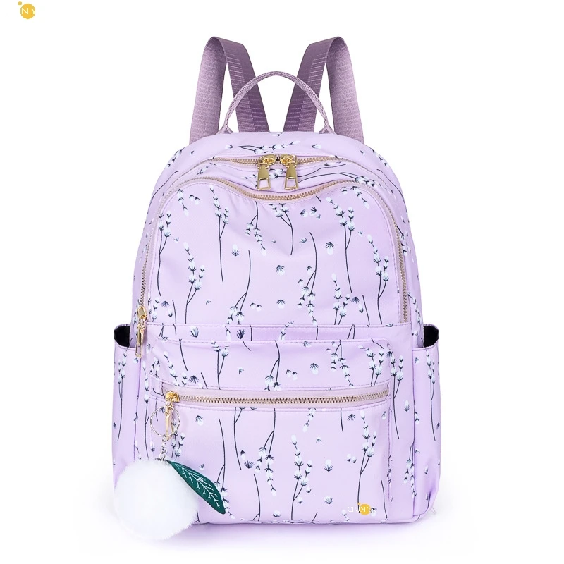 

CFUN YA New Korean Print Girls Backpack Oxford Waterproof Junior High School Bag Lightweight Teenager College Bookbag Travel Bag