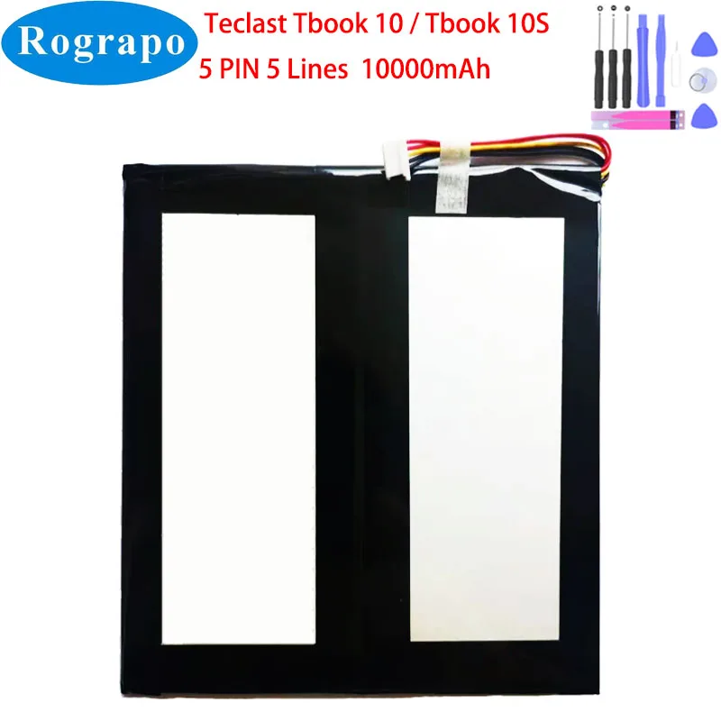 

New 3.8V 10000mAh Battery For Teclast Tbook 10 / Tbook 10S Tbook10S Replacement Accumulator with 5-wire Plug + Free Tools