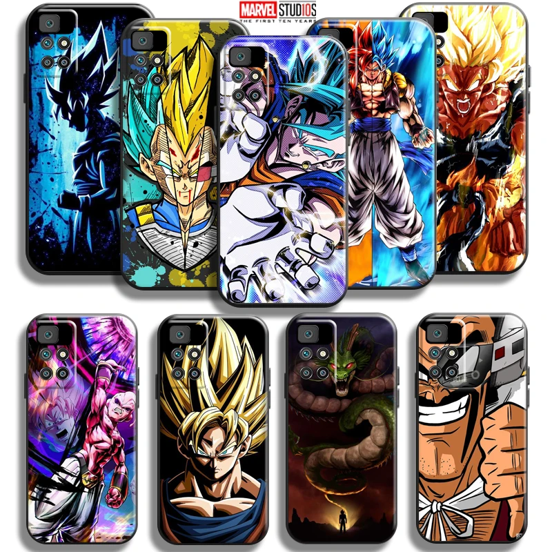 

Anime Dragon Ball Goku Phone Case For Xiaomi Redmi 10 6.5 Inch Funda Liquid Silicon Black Silicone Cover Soft