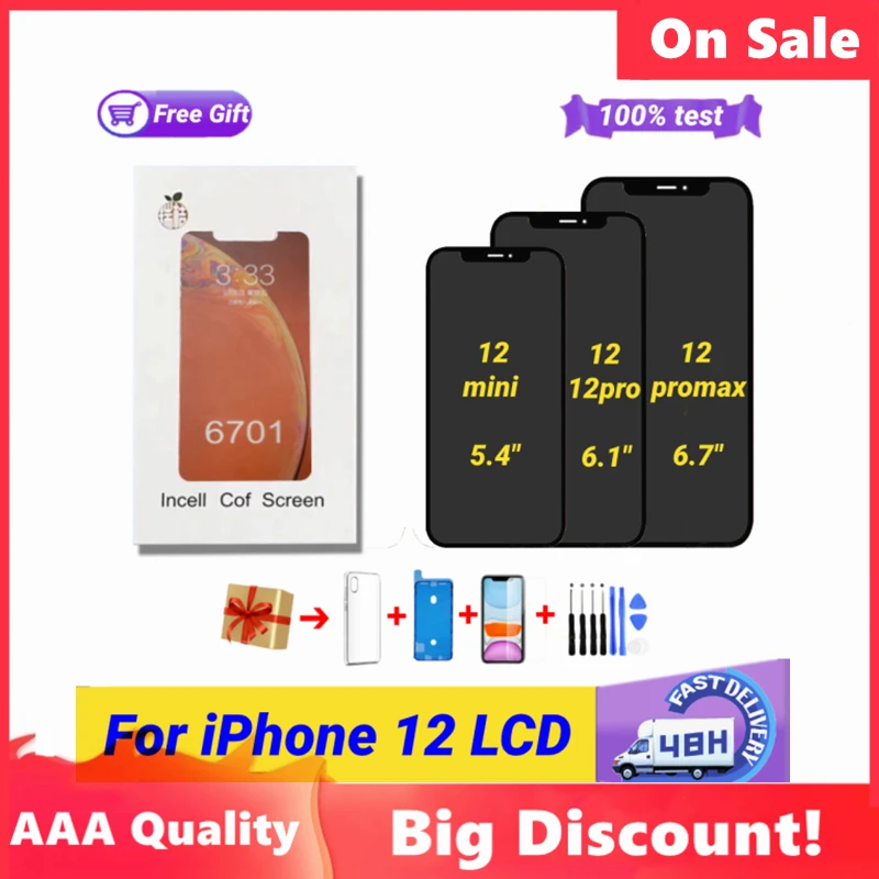 

Ready Stock RJ INCELL Pantalla for iPhone 12 Mini 12 12Pro 12 PRO Max Lcd Replacement Screen Display 3D Digitizer Full Assembly