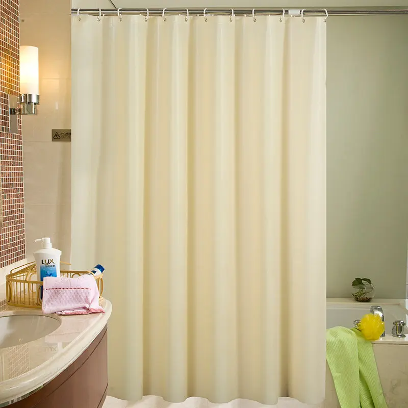 With High Quality Hooks Liner Hotel Bathroom Curtain Bath Curtain