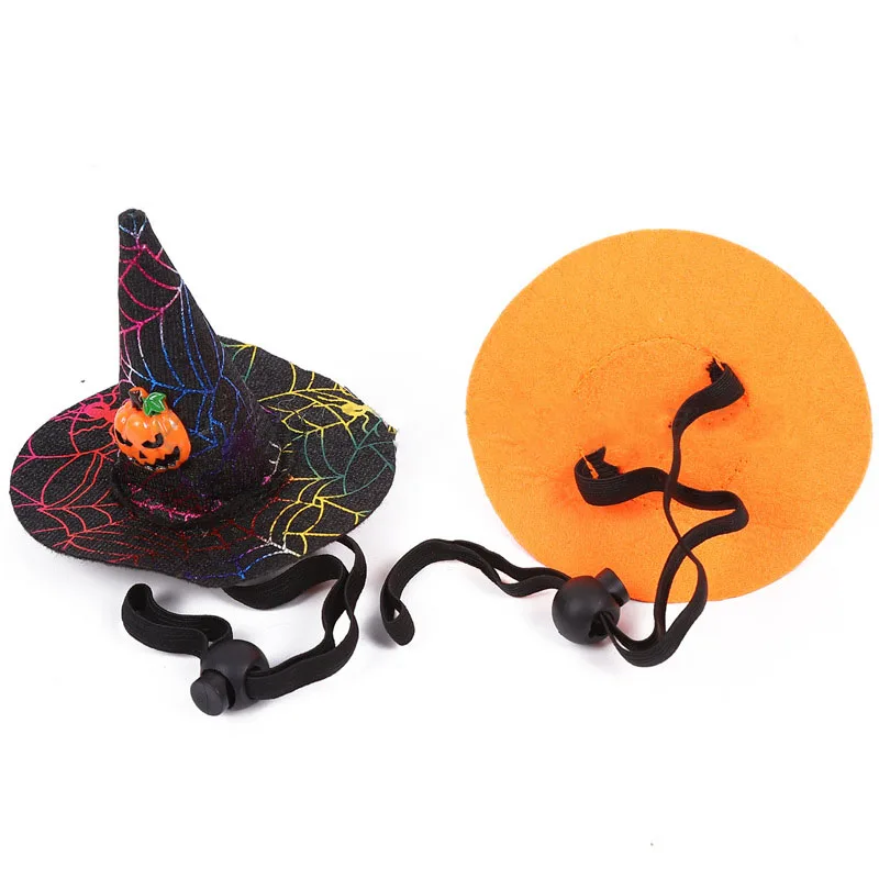 

Halloween Spider Web Witch Hat Elastic Headband Pet Dog Cat Pumpkin Bat Hat Happy Halloween Day 2022 Horror Ghost Festival Party