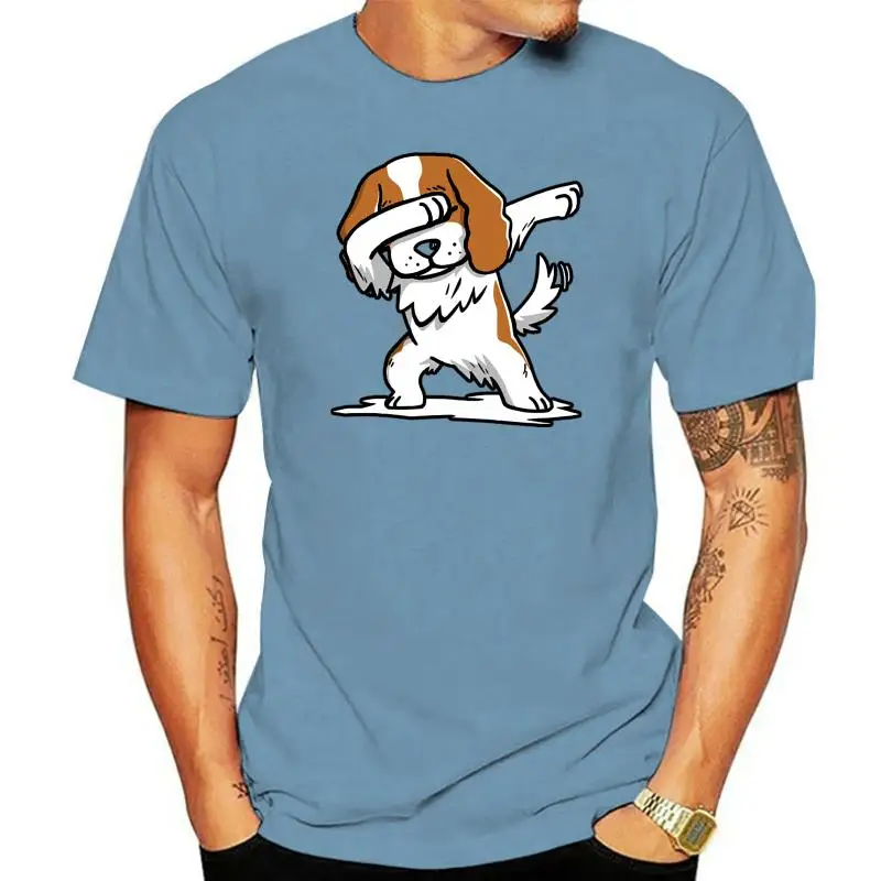 Dabbing Cavalier King Charles Spaniel T-shirt For Men Plus Size Cotton Tees Streetwear