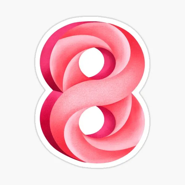 

Оптическая иллюзия символ бесконечности розовый 5 шт. наклейки для украшения стены домашние наклейки детский смешной чемодан печать фона