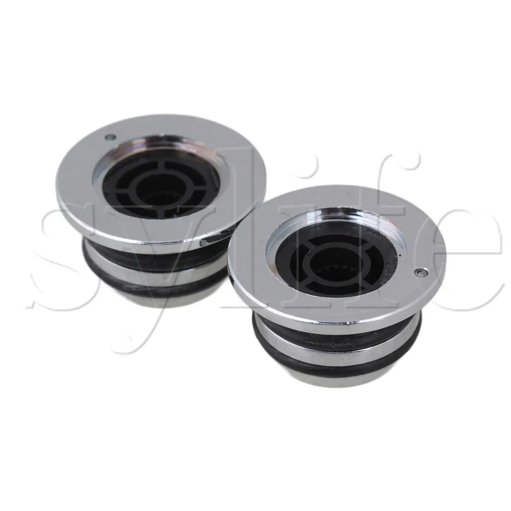 

2x 5MM Guitar Bass Push-on Straw hat Control Knob Silver