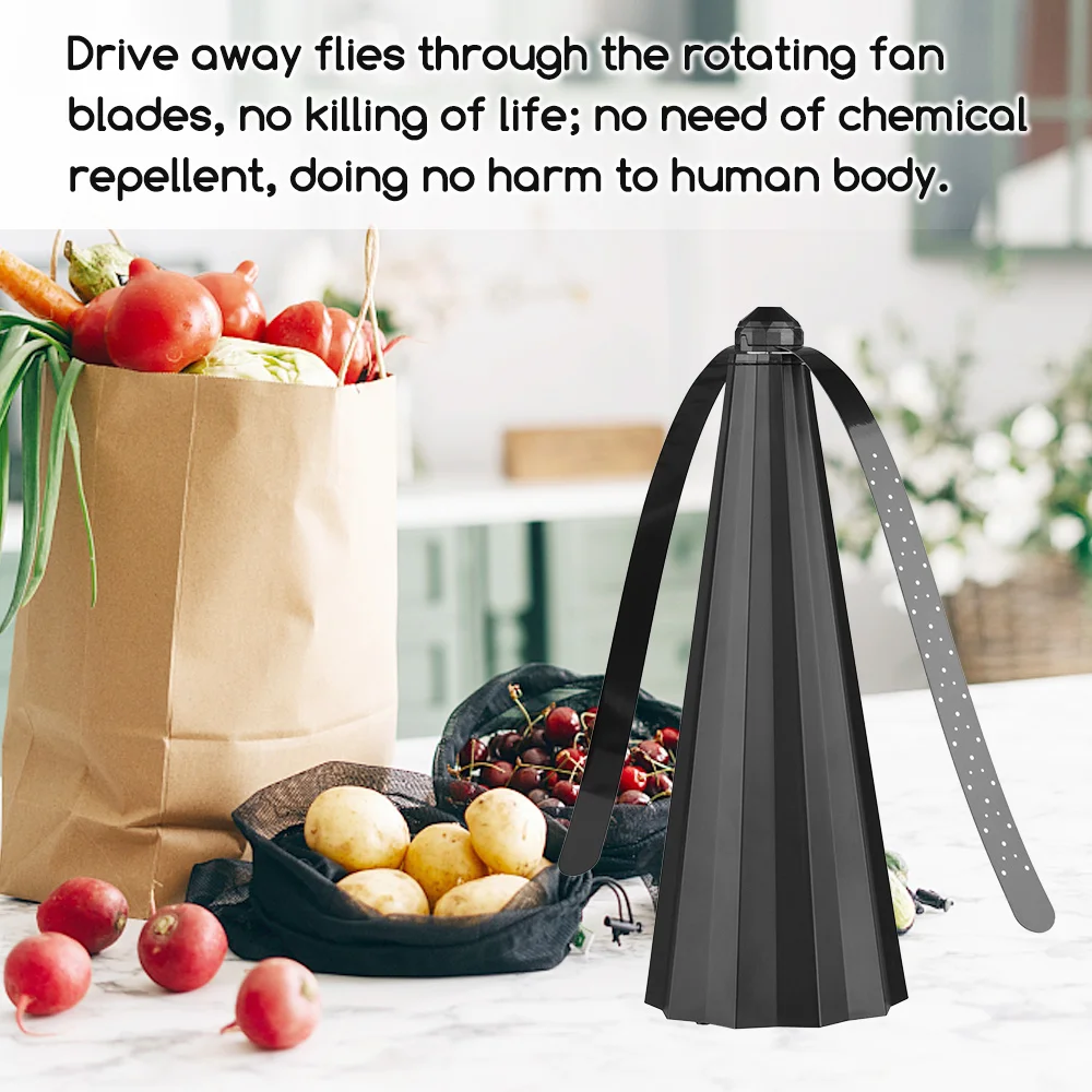 

Table Top Fly Repellent Fan Multifunctional Portable Automatic Bug Repellent Spinner with Soft Blades for Indoor Outdoor Use