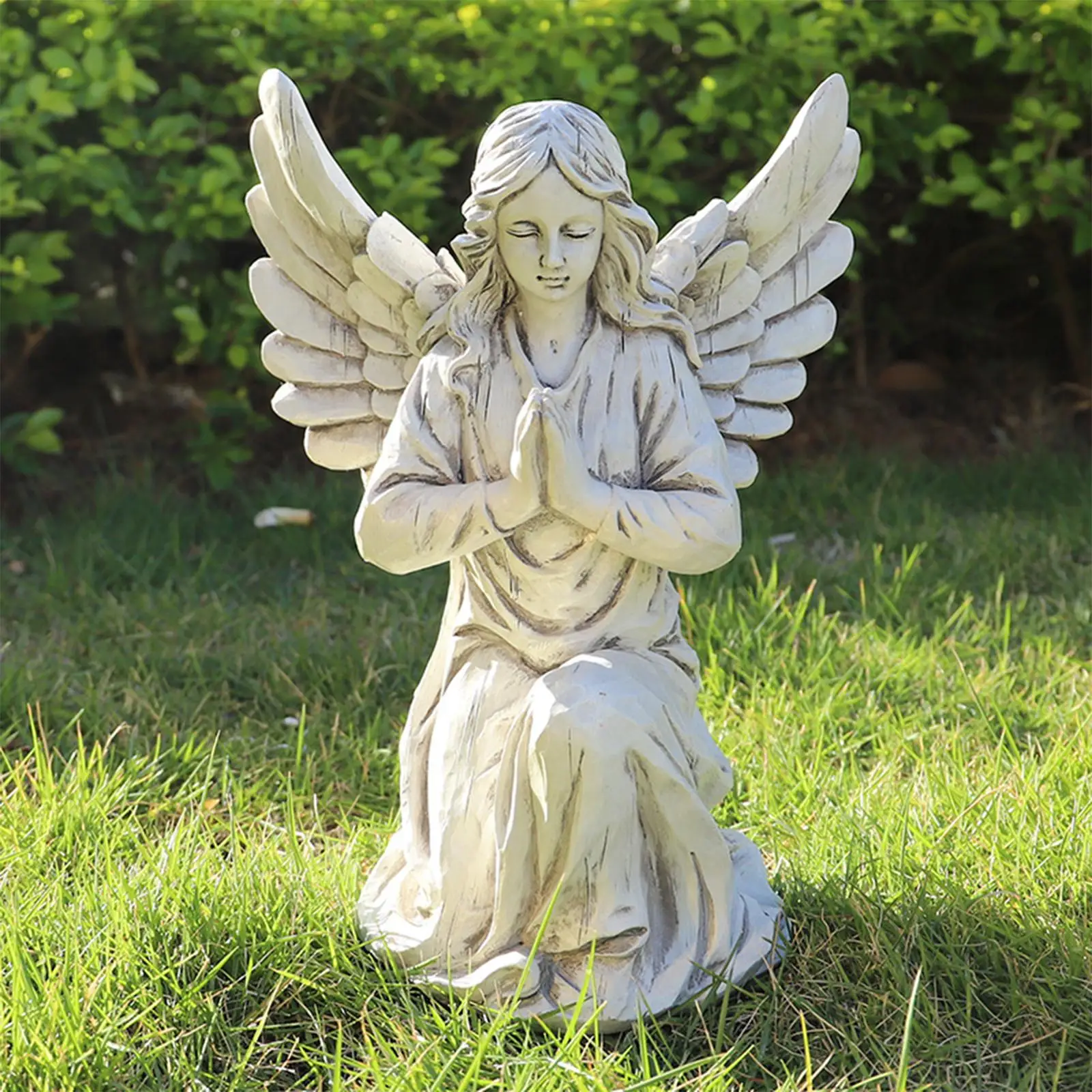 

Angel Garden Statue Waterproof Housewarming Gift Resin with wings Sculpture Ornament Figurines for Patio Outside Porch Yard Lawn