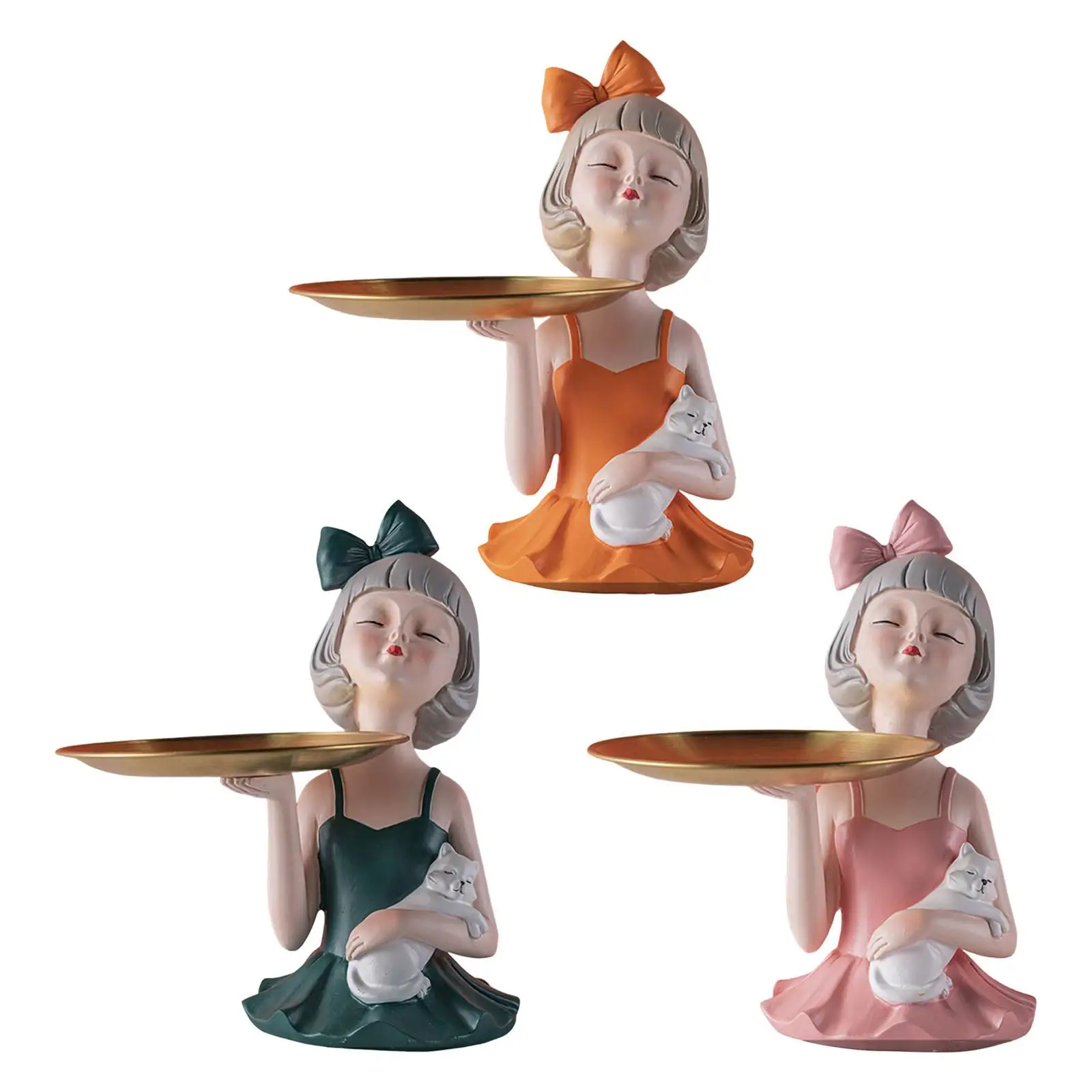 

Resin Statues Figurine Sculpture Jewelry Trinket Serving Tray
