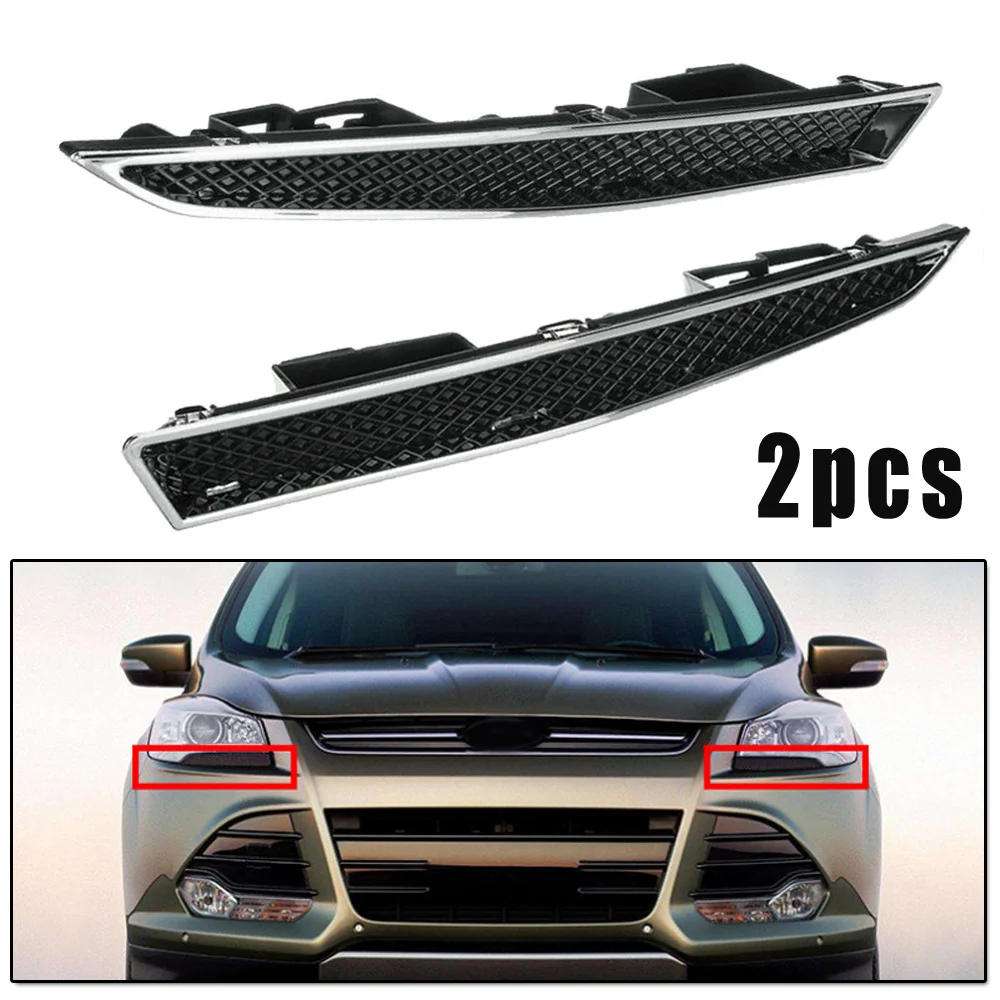 

Decor Car headlight trim Strip Mini Grille Exterior Decal Black Left/right