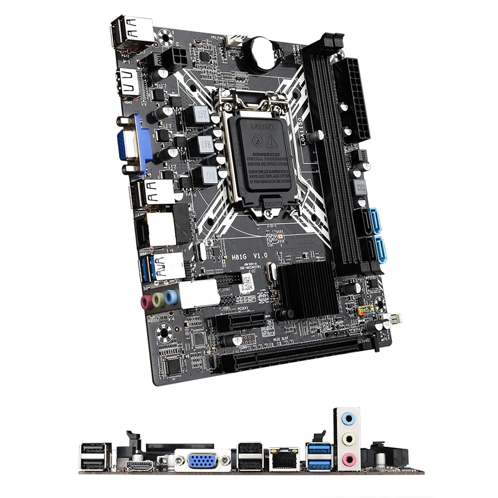 Материнская плата H81G для компьютера с поддержкой Intel Core Celeron/Pentium E3 V3 LGA1150 полный