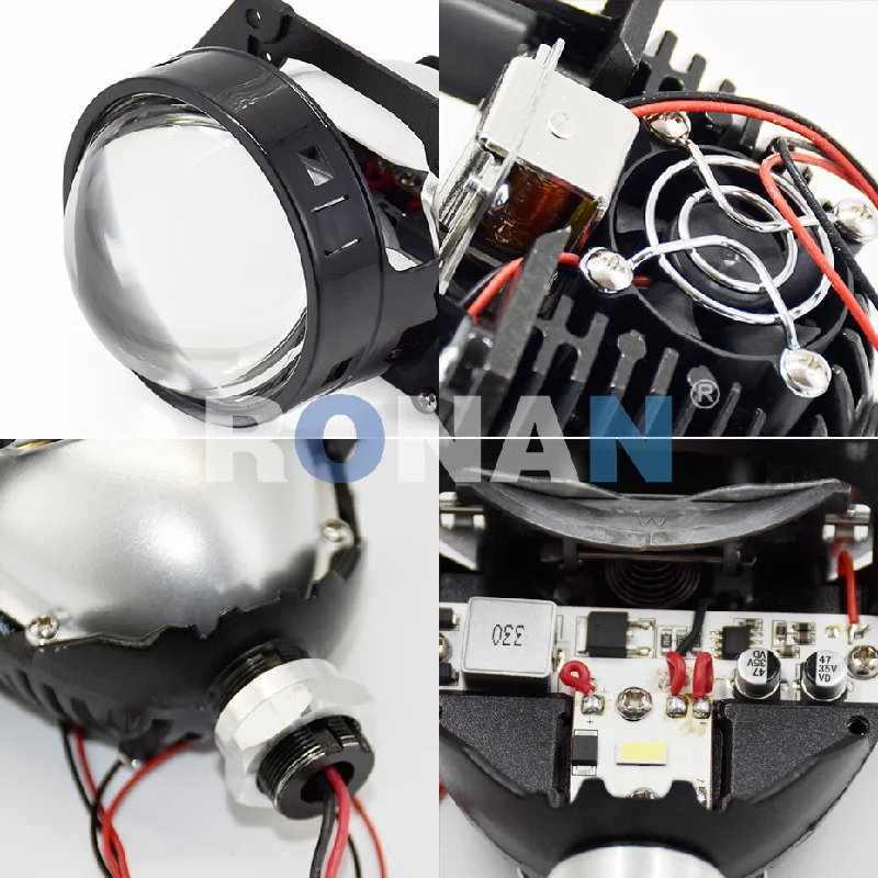 Фото Ronan 40 Вт 3 дюйма Bi-Led объектив проектора 4,3 K 6K 2000LUX для H1 H4 H7 9005/9006 розетка Автомобильная фара модернизация полный комплект №3