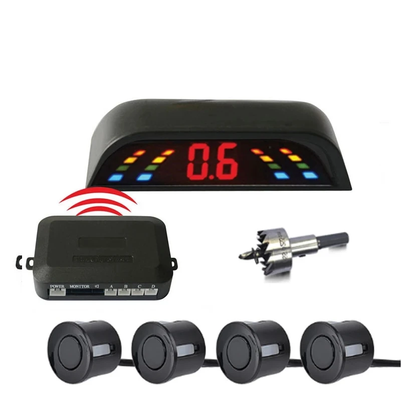 

EURS Новый беспроводной автомобильный парктроник светодиодный датчик парковки с 4-звонным резервным радарным монитором детектор системы дисплея