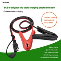 100cm 14awg alligator crocodile clip to sae connector car solar power charging extension cable motorcycle battery charge line