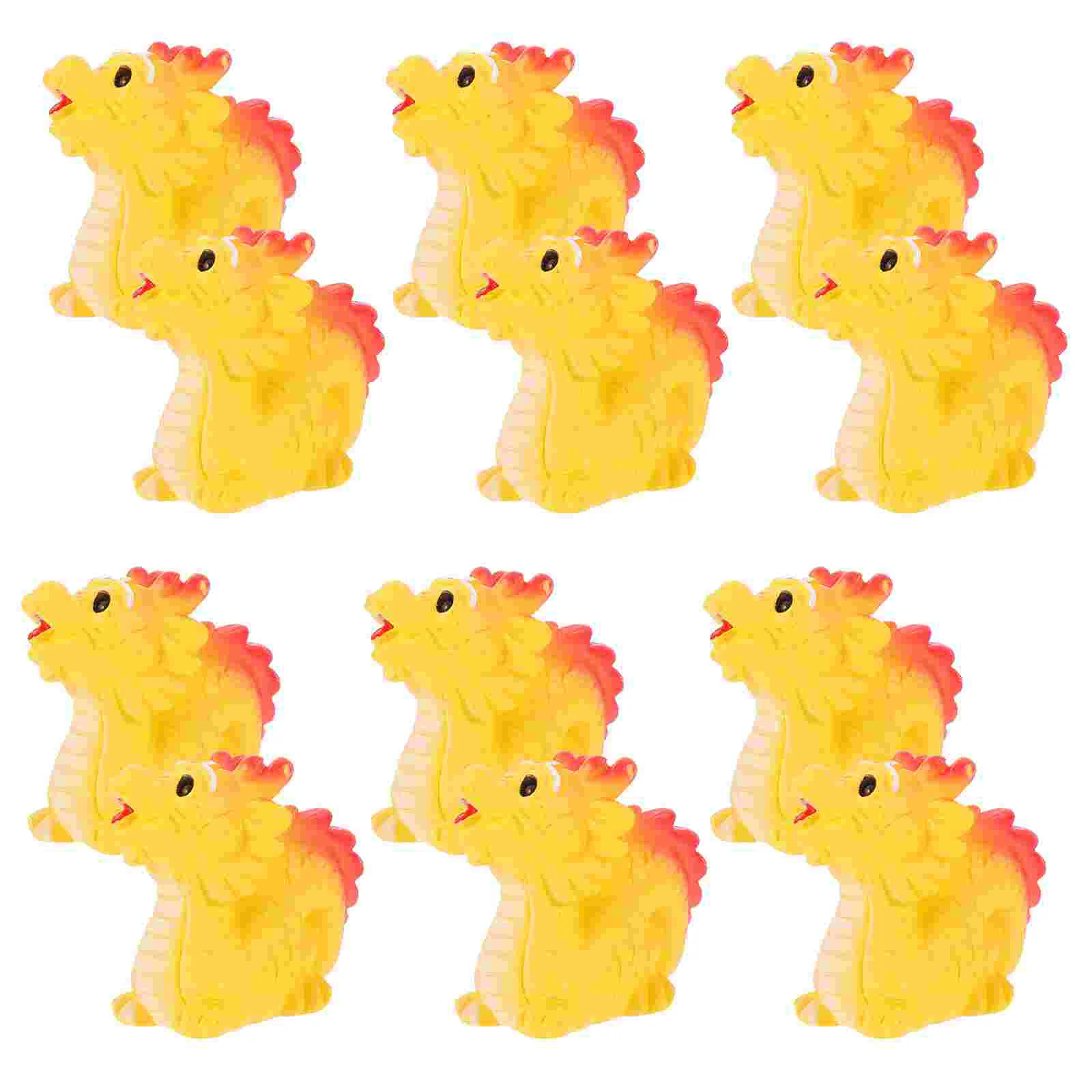 

12 Pcs Tiny Figurines Dragon Miniature Crafts Automotive Car Desktop Ornaments Resin Office The Cars