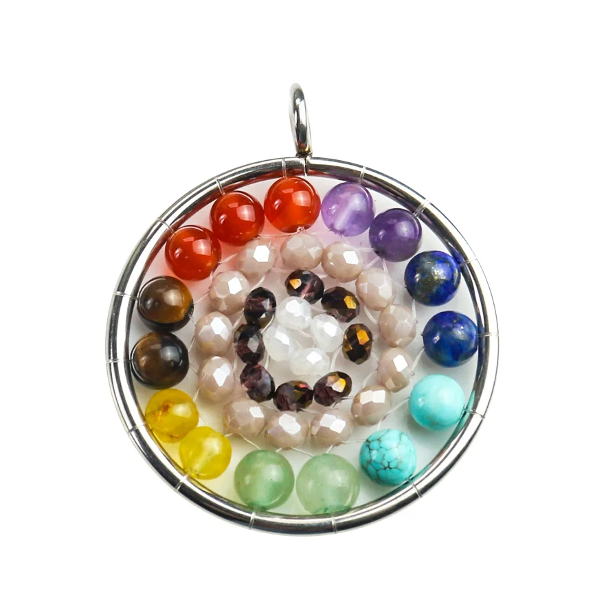 7 Чакр натуральный кварцевый энергетический камень подвеска Ручной работы