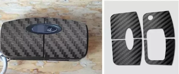 2 шт./лот углеродное волокно или скраб Автомобильный ключ наклейка чехол для Ford