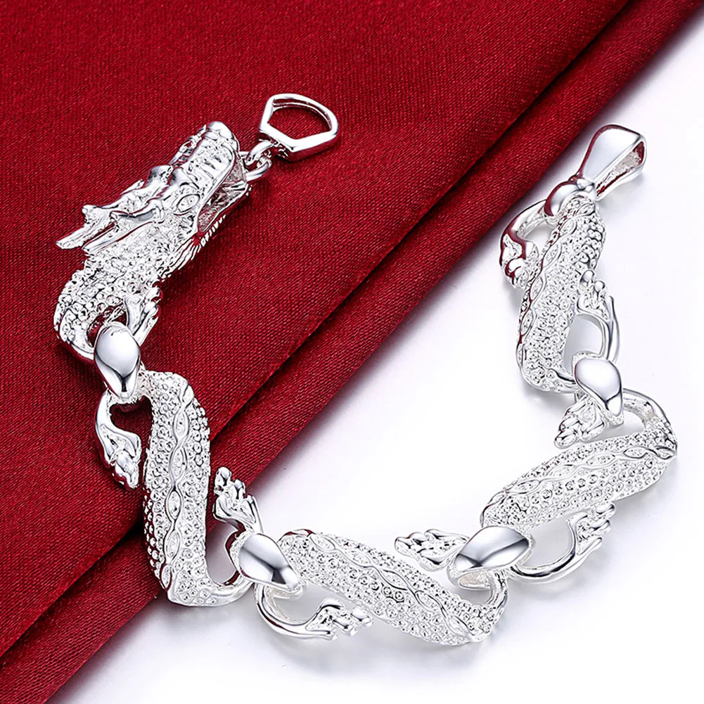 

925 Sterling Silver Classic Fashion Dragon Chain Bracelets For Women Charms Wedding Party Girls Fine Retro Jewelry 2022
