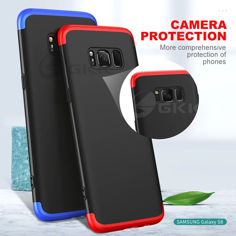 GKK 360 Full Protection Shockproof Case For Samsung Galaxy S6 S7 Edge S8 S9 S10 Plus S10 lite Case Anti-knock Matte Hard Cover