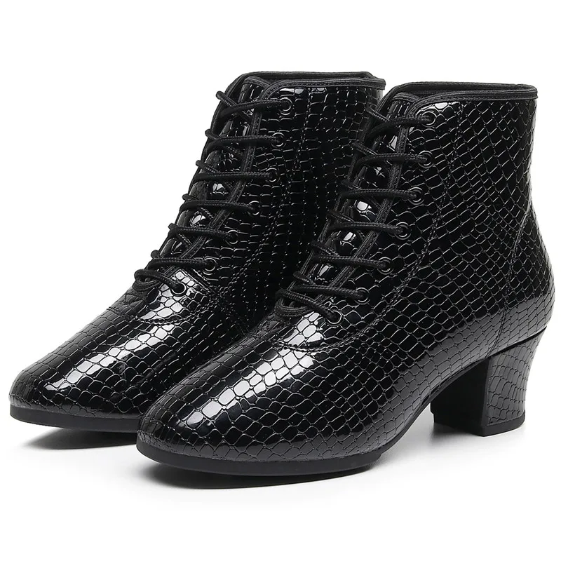 SUN LISA Women's Lady's Girl's Full Sole Chunky Heel Dance Boots Jazz Shoes Ballroom Modern Latin Dance Shoes